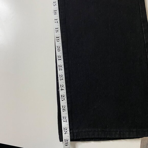 HDLTE Women Wide Denim High Waist Baggy Boyfriend Jeans Black Y2K‎ City SzXS NWT - Picture 7 of 9